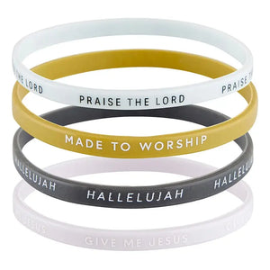 Made to Worship Silicone Bracelet Set