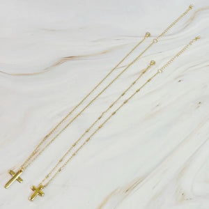 Lovely Days Gold Chain Cross Necklace Set