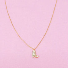 Load image into Gallery viewer, Glam Cowgirl Boot Gold Necklace