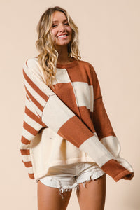 Simple Pleasures Color Block Knit Sweater