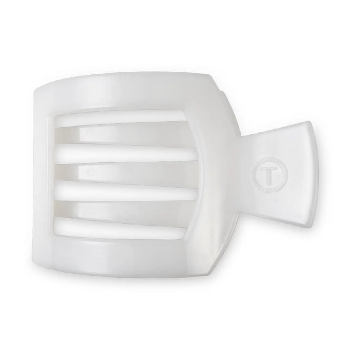 Teleties Medium Flat Square Clip Coconut White