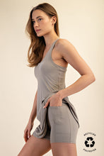 Load image into Gallery viewer, Living The Dream Tennis Romper Dress in Stone Taupe