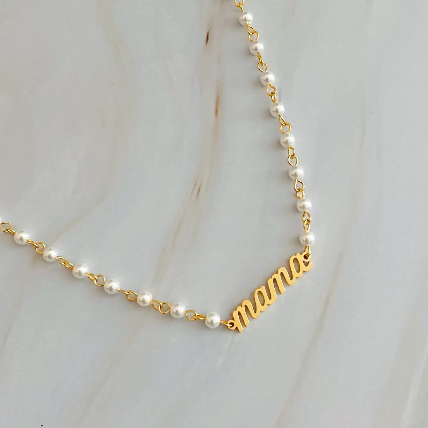 Mama Pearl Chain Necklace