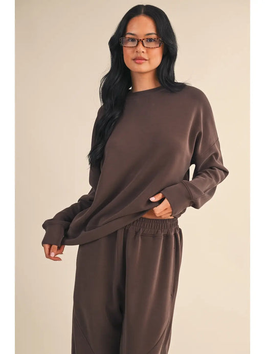 Sweet Dreams Air Scuba Sweatshirt in Chocolate