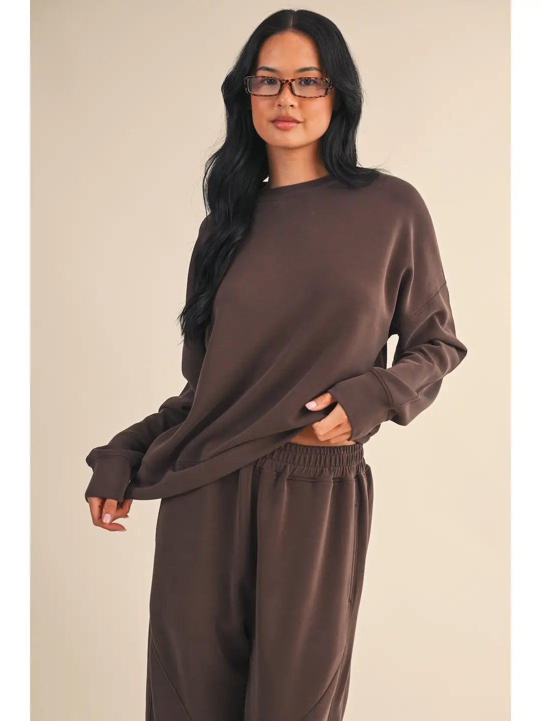 Sweet Dreams Air Scuba Sweatshirt in Chocolate