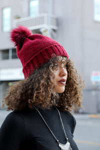 What You Made Me Pom Beanie Burgundy