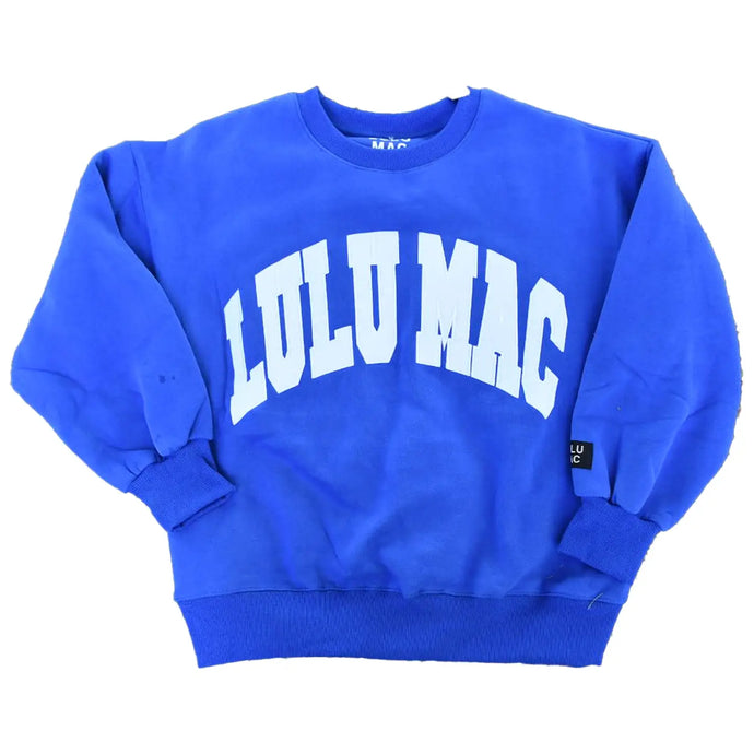 Lulu Mac Royal with White Stitch Sweatshirt