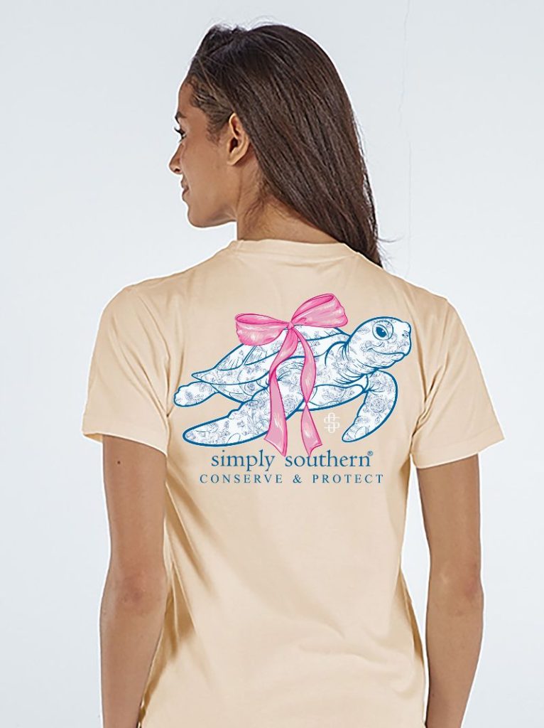 Simply Southern Turtle Silhouette Filled With Roses SS Tee