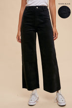 Load image into Gallery viewer, Free Falling Stretch Wide Leg Jean Suede Black