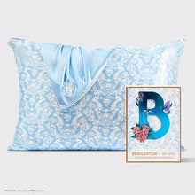 Load image into Gallery viewer, Kitsch x Bridgerton Standard Satin Pillowcase Toile De Blue