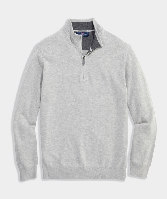 Vineyard Vines Boathouse Tipped Quarter Zip Sweater