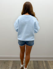 Load image into Gallery viewer, Lulu Mac Polka Dot Sweatshirt in Lt Blue/Navy