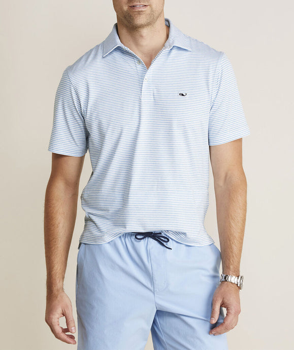 Vineyard Vines Bradley Stripe Sankaty Polo in Ocean Breeze Tejeda