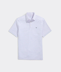 Vineyard Vines Tri-Color Bradley Sankaty Polo in White/J Blu/HIB