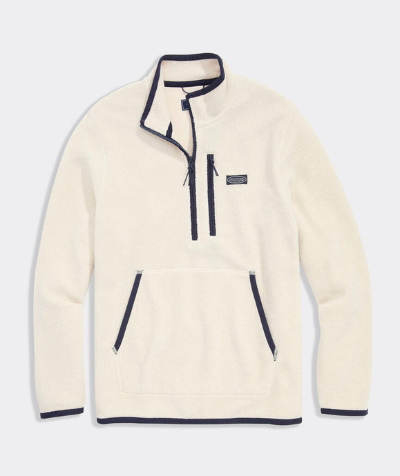 Vineyard Vines Bonfire Fleece Quarter-Zip in Stone