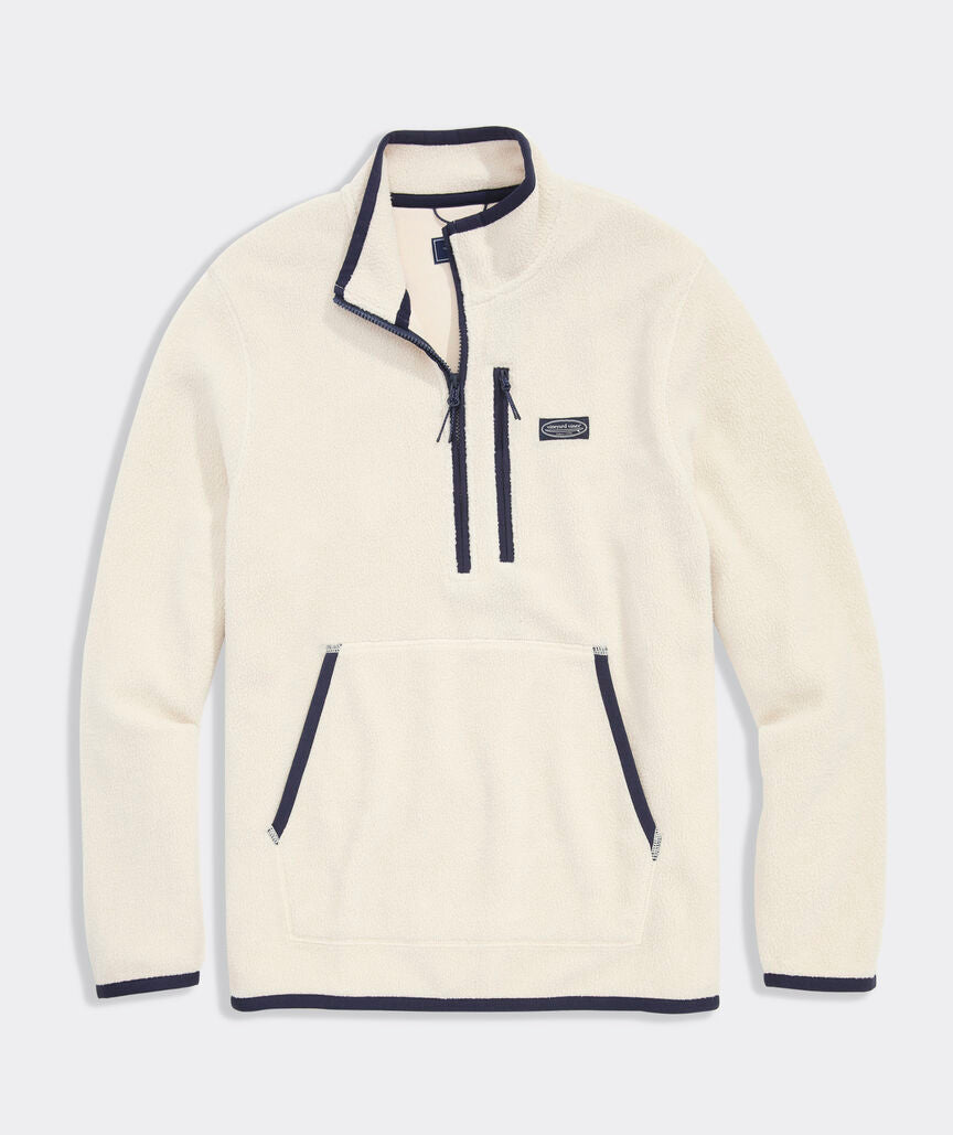 Vineyard Vines Bonfire Fleece Quarter-Zip in Stone