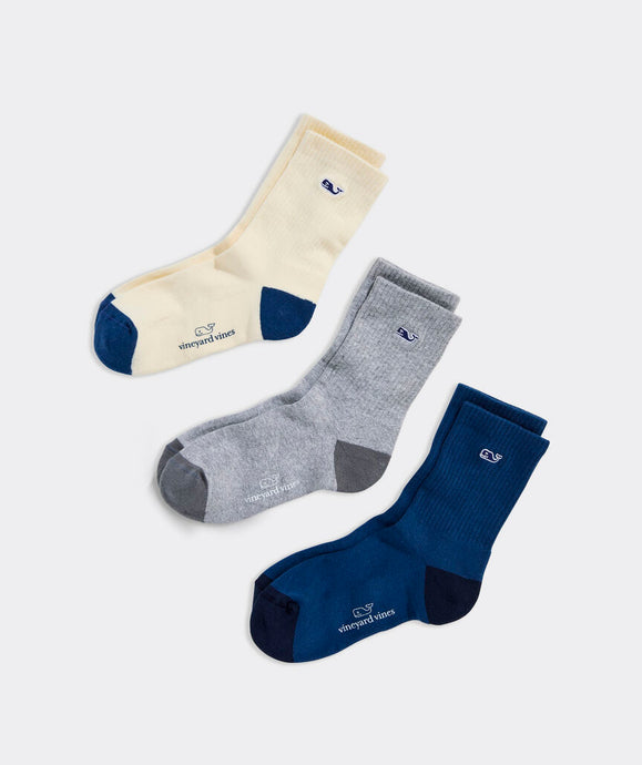 Vineyard Vines Whale Quart Crew 3-Pack Socks
