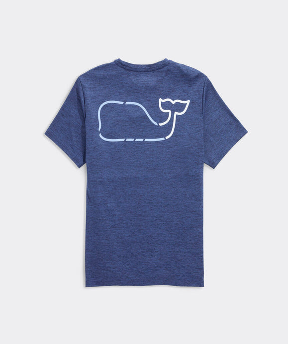 Vineyard Vines On-The-Go Whale Short Sleeve Harbor Tee in Nautical Navy Heather