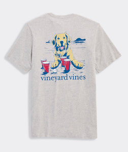Vineyard Vines Pup Cup SS Tee in Grey Heather