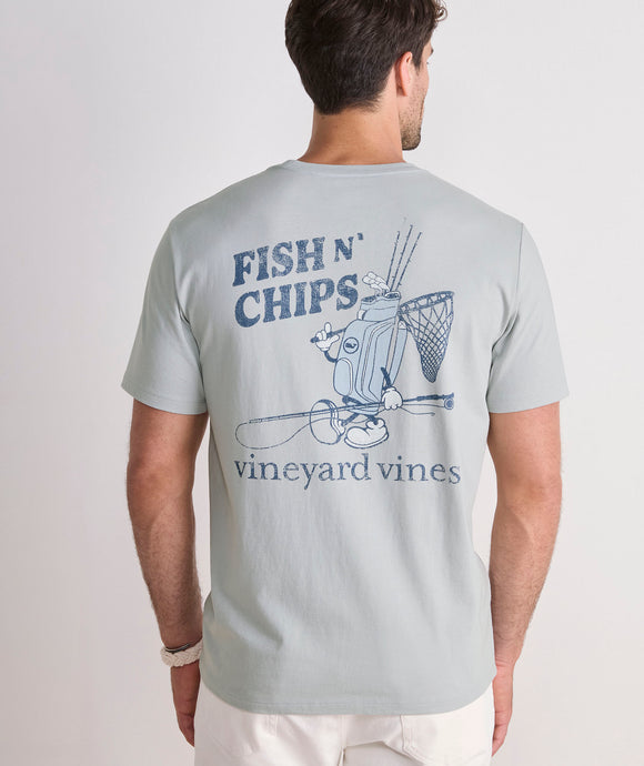 Vineyard Vines Fish N Chips SS Tee in Granite
