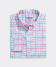 Load image into Gallery viewer, Vineyard Vines Bellamy Plaid Performance Cotton Shirt in Suset Pink