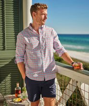 Load image into Gallery viewer, Vineyard Vines Bellamy Plaid Performance Cotton Shirt in Suset Pink