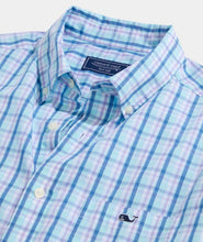 Load image into Gallery viewer, Vineyard Vines Sandie Plaid Perfect Wash Poplin Dress Shirt in Sea Splash