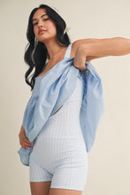 Load image into Gallery viewer, Into You Gingham Print Double Layered Dress in Blue