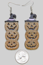 Load image into Gallery viewer, It&#39;s The Great Linked Glitter Pumpkin Earrings