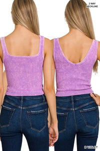 Set My Heart On Fire Reversible Crop Tank Bright Mauve