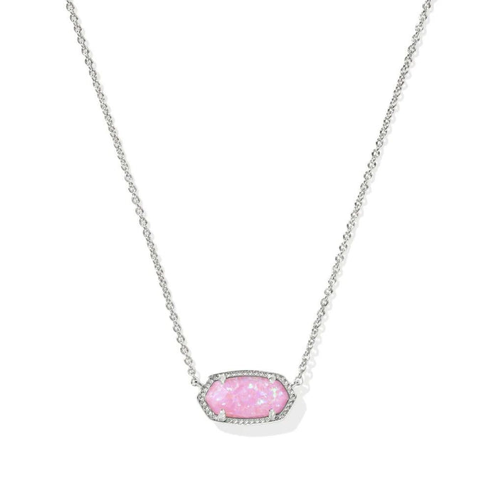Kendra Scott Elisa Silver Necklace in Carnation Opal