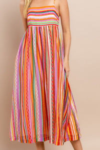 I Came to Dance Striped Midi Dress