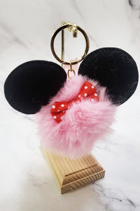 Big Ears Pom Pom Keychain Light Pink