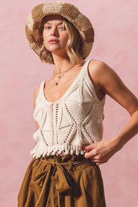 Take Me to the Beach Open Knit Tank Top