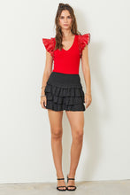 Load image into Gallery viewer, Game Day Chic V-Neck Ruffle Sleeve Bodysuit