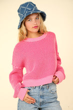 Load image into Gallery viewer, Can&#39;t Leave Here Lonely Two Tone Sweater in Pink