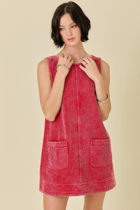 Holiday Feelings Corduroy Sleeveless Mini Dress