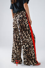 Load image into Gallery viewer, Let&#39;s Get Going Leopard Straight Pants With Red Stripes