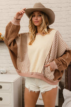 Load image into Gallery viewer, You&#39;re Misunderstood Terry Stripe Pullover in Oatmeal