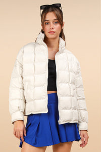 Everything You Know Puffer Jacket in Ecru