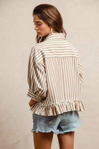 Waiting For The Sun Button Up Top in Latte