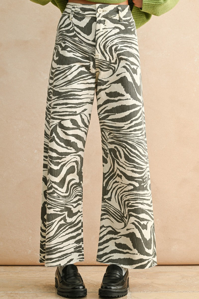 Keep On Moving Zebra Print Stretch Pants