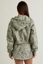 Load image into Gallery viewer, Not Today Tree Camo Printed Crop Hoodie Jacket