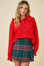 Load image into Gallery viewer, Take A Minute Ruffle Collar Knit Cardigan Sweater