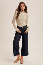 Load image into Gallery viewer, Turned Upside Down Stripe Turtle Neck LS Top