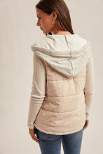 Load image into Gallery viewer, Knew Better Contrast Trimmed Puffer Vest with Hoodie