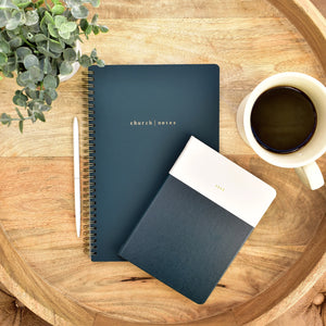 Church Notes Navy Notebook