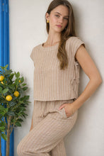 Load image into Gallery viewer, This Is Me Stripe Linen Side Tie Detail Top
