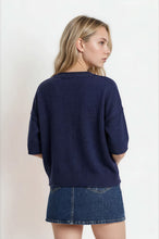 Load image into Gallery viewer, Really Nice Exposed Seam SS Pullover in Navy
