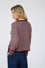 Load image into Gallery viewer, Can't Love You Stripe Drop Shoulder Knit Cardigan in Burgundy